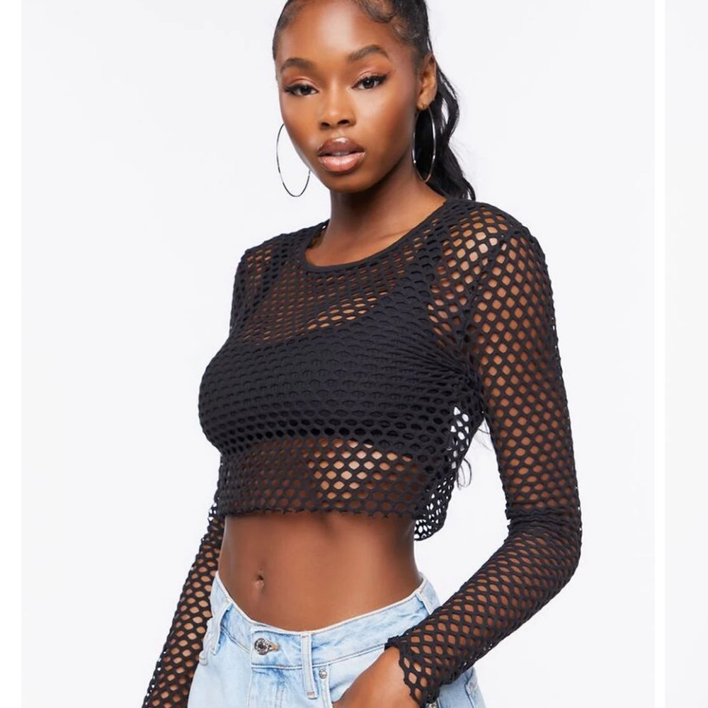 Netted Mesh Netted Crop Top